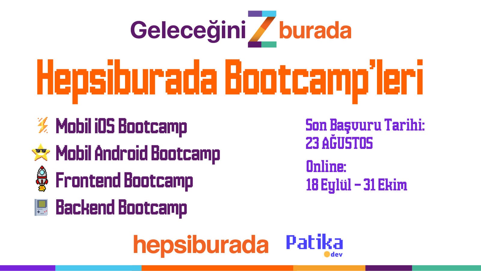 Hepsiburada'da işe girmek için ücretsiz yazılım eğitimi!