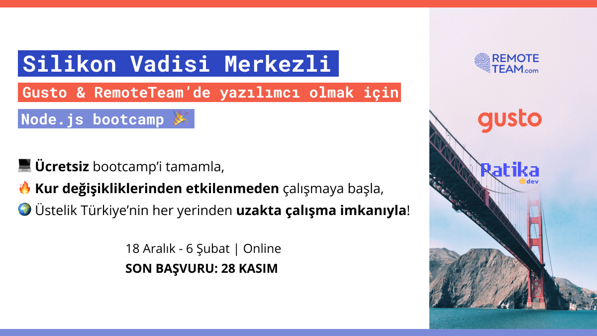 Gusto & RemoteTeam'de işe girmek için ücretsiz eğitim