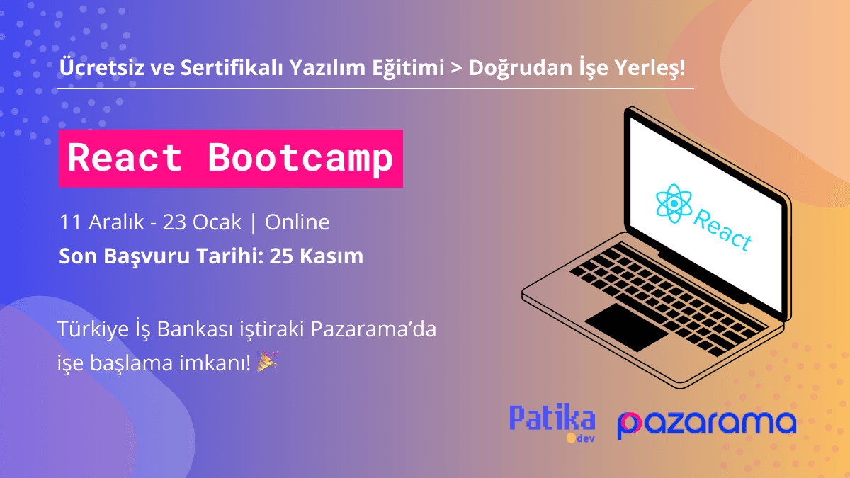 Pazarama'da işe girmek için ücretsiz yazılım eğitimi