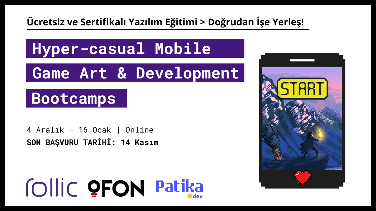 Rollic'de işe girmek için ücretsiz yazılım eğitimi